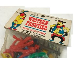 Vintage Lido 1960 ' s Western Frontier Cowboys,  Indians (In Bag - NOS) 2