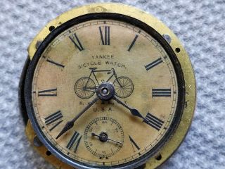 Backwind/1890s Ingersoll YANKEE BICYCLE WATCH Antique LAW/POSSIBLE MILITARY/RUNS 3