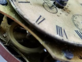 Backwind/1890s Ingersoll YANKEE BICYCLE WATCH Antique LAW/POSSIBLE MILITARY/RUNS 7