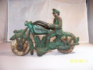 Vintage/antique Champion Cast Iron Police Motorcycle Toy … Hubley ?