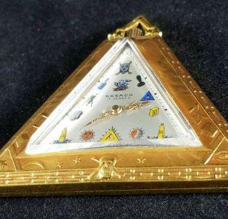 Antique ARBACO Gold Filled Triangular 17j Masonic Gold Filled Pocket Watch 4