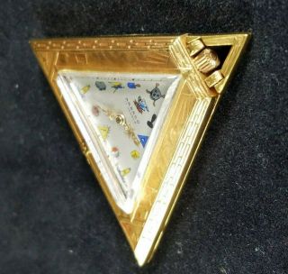 Antique ARBACO Gold Filled Triangular 17j Masonic Gold Filled Pocket Watch 5