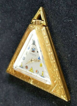 Antique ARBACO Gold Filled Triangular 17j Masonic Gold Filled Pocket Watch 6