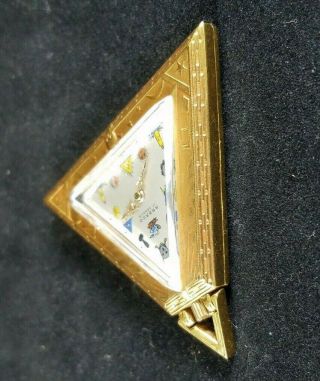 Antique ARBACO Gold Filled Triangular 17j Masonic Gold Filled Pocket Watch 7