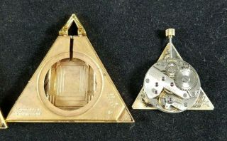 Antique ARBACO Gold Filled Triangular 17j Masonic Gold Filled Pocket Watch 9