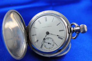 Illinois Watch Co Model 1 Coin Silver Hunting Case Pocket Watch Size 18 Ca: 1885