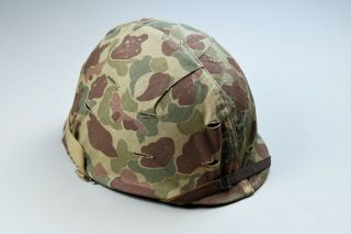 Wwii/korean War U.  S.  Marine Corps M - 1 Helmet W/liner & Dated Camouflage Cover