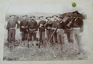 Antique Mounted Photo Spanish American War Soldiers W/ Rifles San Antonio Texas