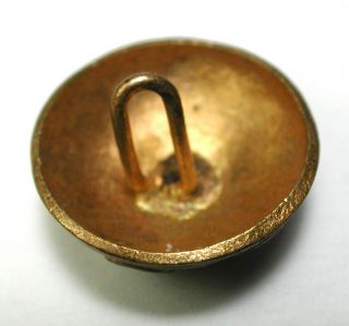 Antique Brass Dome Button w/ Turquoise Enamel & Silver Paint Accents - 11/16 