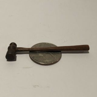 Antique Old Metal Tiny Miniature 2.  5 " Hammer Wood Handle Tool Salesman Sample