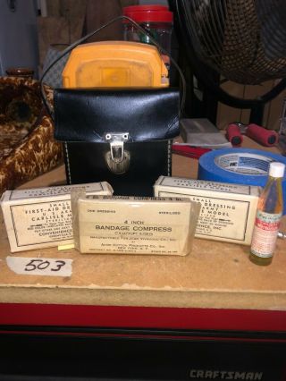 Vintage Military Individual First Aid Kit Survival Gear Old