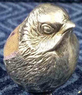 Vintage Sterling Silver “bird” Pin Cushion - 1.  25” Tall