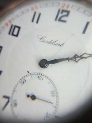 Antique Cortebert Pocket Watch Sterling Silver Gold 15 Rubis Dial Enamel 4