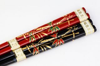 WAJIMA Urushi Lacquered 2 set of Chopsticks Made in Japan W/Box 8670 4