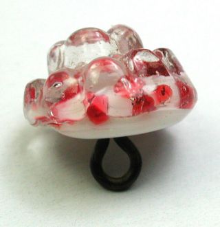 Bb Antique Paperweight Glass Charmstring Button Berry Mold 1/2 " Swirl Back