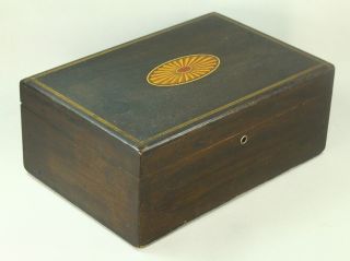 Antique Regency/Federal Painted Wood & Porcelain Lined Box,  Humidor Cigar,  Tea 2
