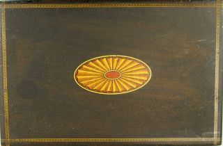 Antique Regency/Federal Painted Wood & Porcelain Lined Box,  Humidor Cigar,  Tea 4