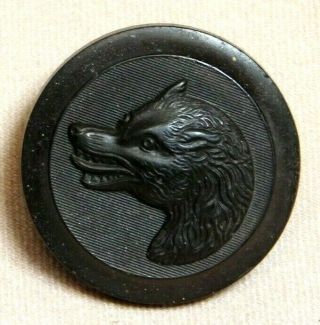 Antique Vtg Button 1851 Goodyear Rubber Wolf Head 7/8 M5