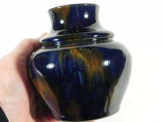 Vintage 1920s Art Nouveau Electric Blue Flambe Cabinet Vase 4 " Danesby Denby