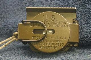 Us Military Magnetic Compass Nsn 6605 - 01 - 196 - 6971 09/18/84 By Stocker & Yal - 619