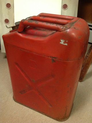 Vintage USMC Dot - 5L - 20 - 5 - 83 U.  S.  Military Jerry Can / Gas Tank,  Red 3