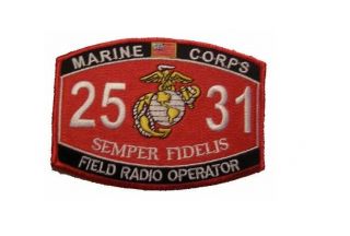 Usmc Marine Corps 2531 Field Radio Operator Patch Veteran Mos Semper Fi Rto Comm