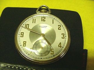 Antique Waltham Pocket Watch 21 Jewel From 1937,  In 10k Gold Filled Case,  Running