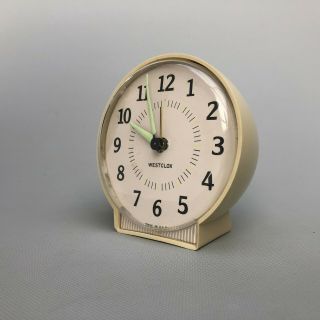 Vintage Mid Century Modern Westclox Alarm Clock With Glowing Hands