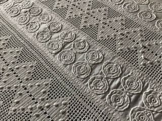 Gorgeous Antique Linen Pillow Case/cushion Cover Deep Lace/embroidered Detail