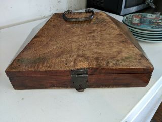 Antique Wood Hat Box Pyramid Shaped