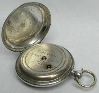1870 ' s SILVER GERMAN KEY WIND GOLD ON DIAL SPIRAL BREQUET POCKET WATCH 4