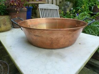 Copper jam pan planter handles sink garden kitchen plant pot cook 3