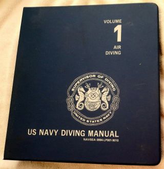 1985 U.  S.  Navy Diving Vol 1 Scuba,  Surface Air (deep Sea) Diving Etc In Binder