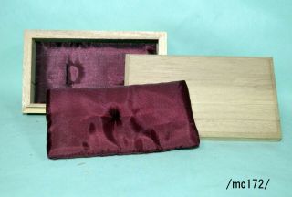 Wooden Box,  For Menuki Etc.  W Futon,  Used/mc172/