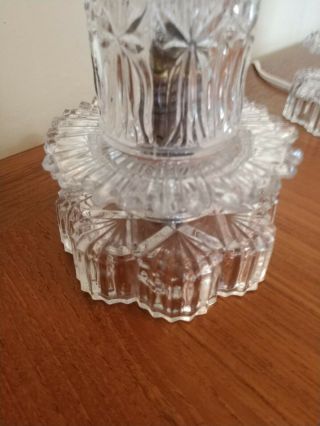 2 Vintage Leviton Art Deco Glass Bullet Boudoir Lamps Base and Shade Are Glass 4