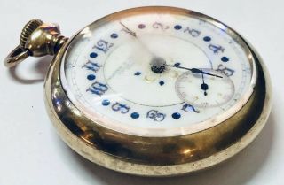 Walter D Tusten & Co Pocket Watch for Repair Gold Plated Vintage Houston Texas 5