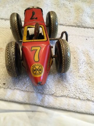 VINTAGE 1940 ' S MARX 7 WIND UP MIDGET RACER 3