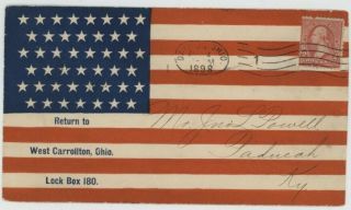 Mr Fancy Cancel 2c Spanish American War Patriotic Overall 45 Star Flag Dayton Oh