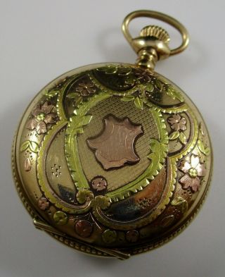 Rockford Gold Filled Tri - Tone Pocket Watch 0s 17j Parts Repair Only