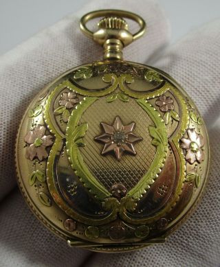 Rockford Gold Filled Tri - Tone Pocket Watch 0s 17j Parts Repair Only 3