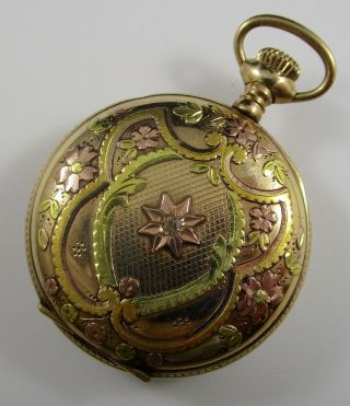 Rockford Gold Filled Tri - Tone Pocket Watch 0s 17j Parts Repair Only 4