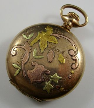 Pocket Watch Tri - Tone Gold Filled United States Watch Co.  Antique Parts Repair