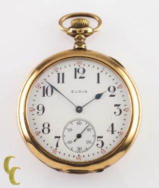 Elgin Open - Face Gold - Filled Antique Pocket Watch Grade 193 12s 19j 1908
