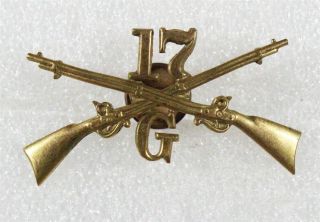 Army Hat Badge,  G Co.  17th Infantry Regiment - Spanish - American War