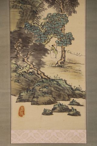 JAPANESE HANGING SCROLL ART Painting Sansui Landscape Asian antique E7464 5