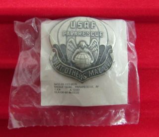 Post - Wwii Usaf Pararescue Badge On Card In Plastic