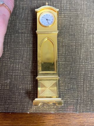 Vintage Mini Grandfather Clock W/westclox Pocket Watch Inside