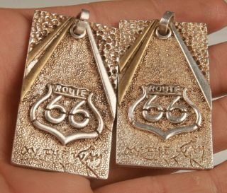 2 Unique Chinese Tibetan Silver Handmade Carving 66 Pendant Good Luck Collec