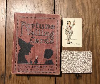 L@@k - Complete Antique Fortune Telling Card Game Vtg Milton Bradley 1908