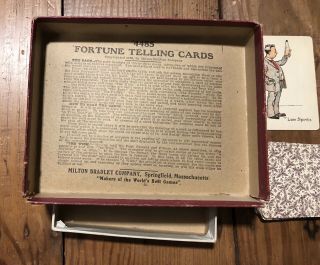 L@@K - COMPLETE Antique FORTUNE TELLING CARD GAME Vtg Milton Bradley 1908 2